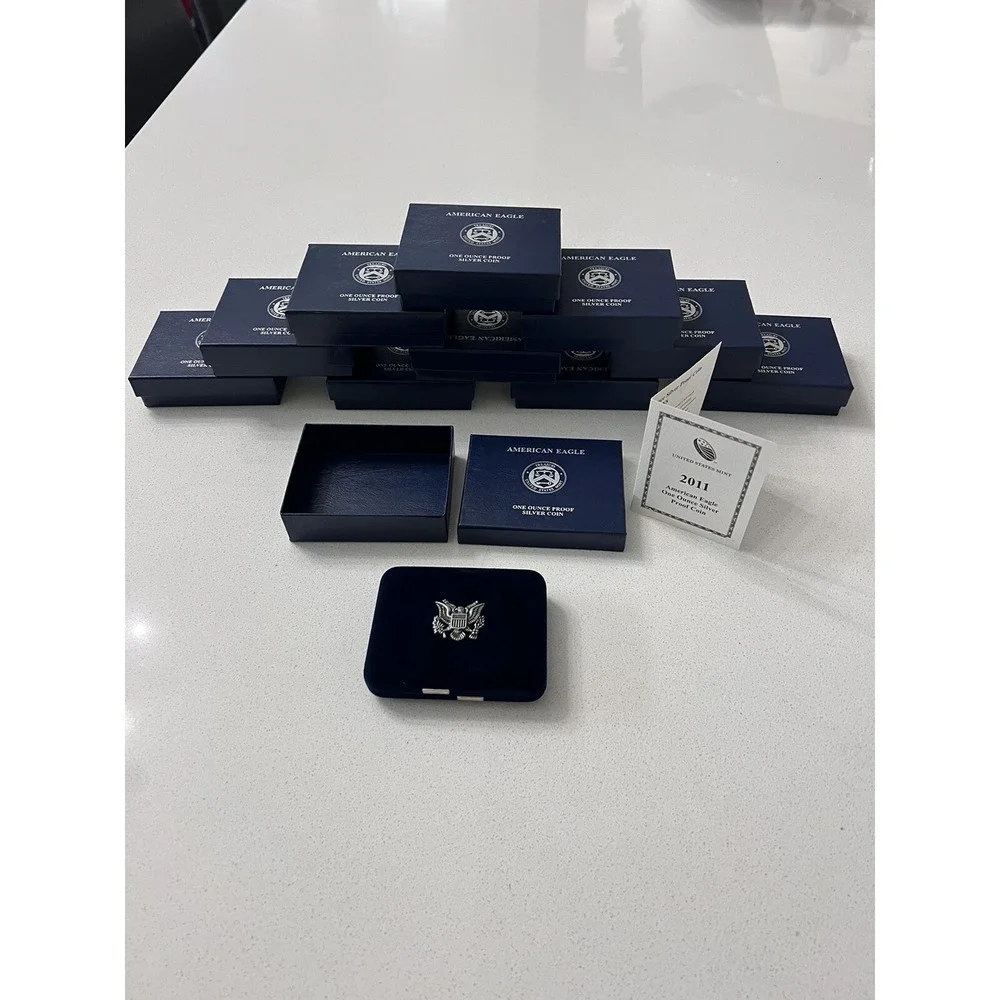 American Eagle One Ounce Proof Silver Coin Box Set COA - NO COIN